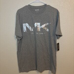 Michael Kors Gray Fabric MK Logo Gray Crewneck T-Shirt/Tee - Men's Size L
